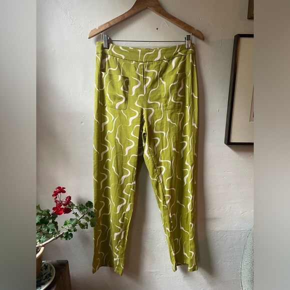 Le Lis Linen Blend Pants Patch Pockets and Rear Zip Closure - Picture 4 of 13